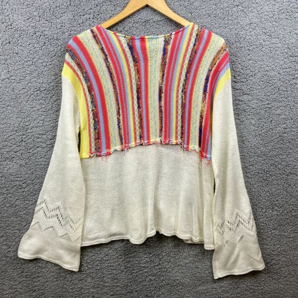 Anthropologie EN CREME Boho Women's Sweater Bell Sleeves Size Small EUC - Picture 2 of 8